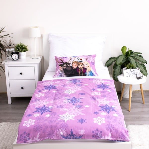 Памучно детско спално бельо 100x135 cm Frozen "Purple" – Jerry Fabrics-image-3