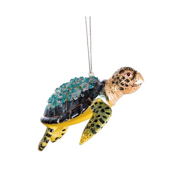  Ръчно изработена коледна украса 4 cm Turtle – Sass & Belle