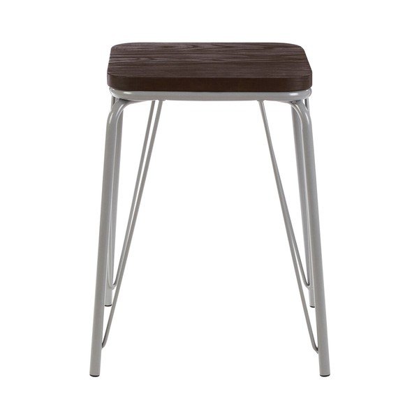 Сив/в тъмно естествен цвят стол от масивен бряст District – Premier Housewares-image-2