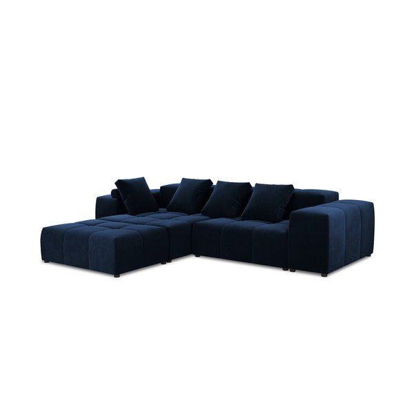 Ъглов диван от синьо кадифе (променлива) Rome Velvet - Cosmopolitan Design-image-2