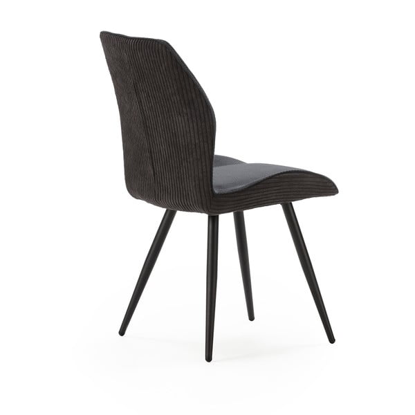 Черни велурени трапезни столове в комплект 2 бр. Adaya – Marckeric-image-4