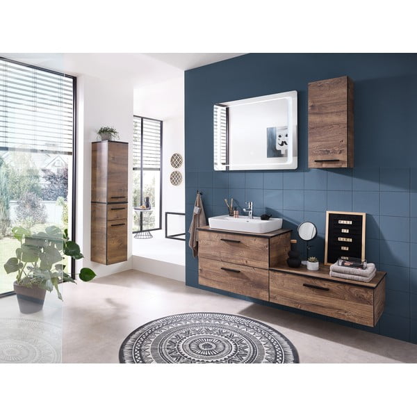 Кафяв висящ шкаф за баня в дъбов декор 30x70 cm Set 374 - Pelipal-image-4