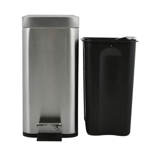 Стоманено кошче за боклук с педал в матово сребрист цвят 5 l   Erik – Spirella-image-3