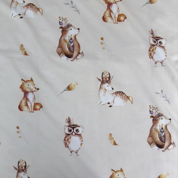Бежово памучно детско спално бельо 100x135 cm Animals "Woodland" – Jerry Fabrics-image-4