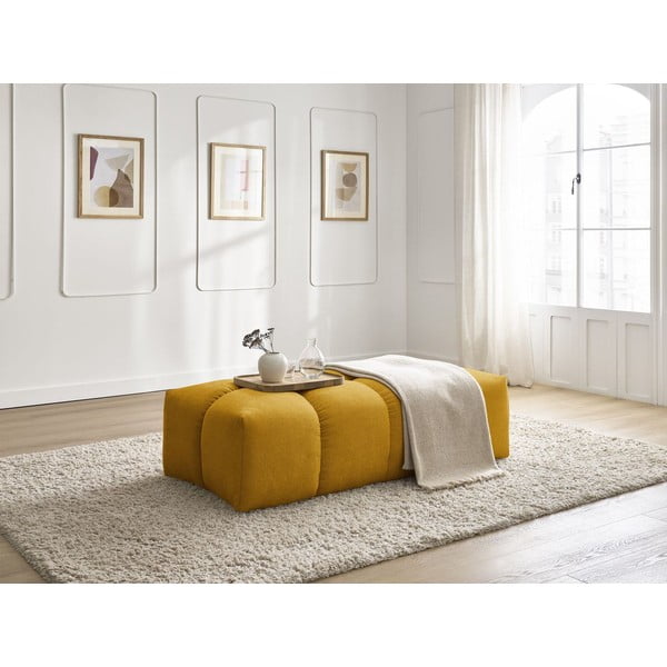 Шенилова табуретка  в цвят горчица Everest – Bobochic Paris-image-4