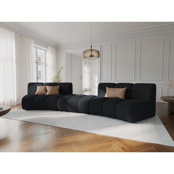 Черен диван 367 cm Lupine - Micadoni Home-image-1