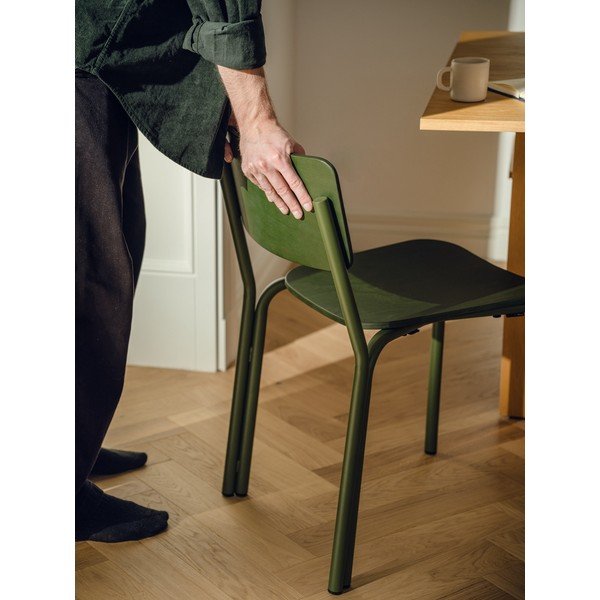 Зелен трапезен стол за подреждане Kei – noo.ma-image-1