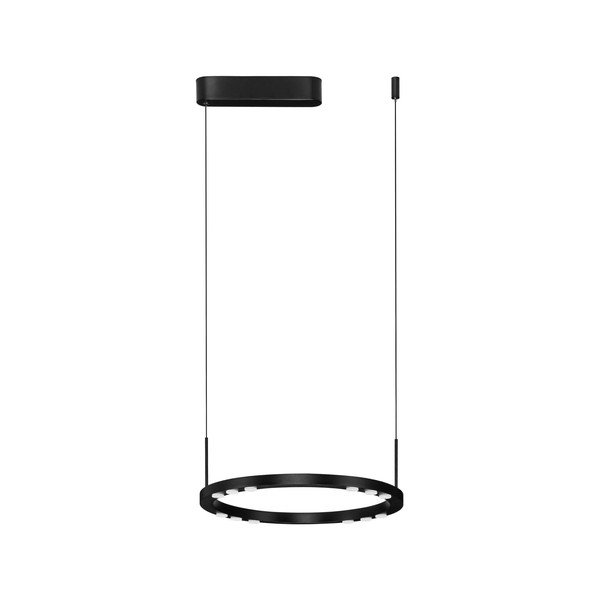 Матово черно алуминиево LED затъмняващо се висящо осветително тяло ø 40 cm Lunette – Nova Luce