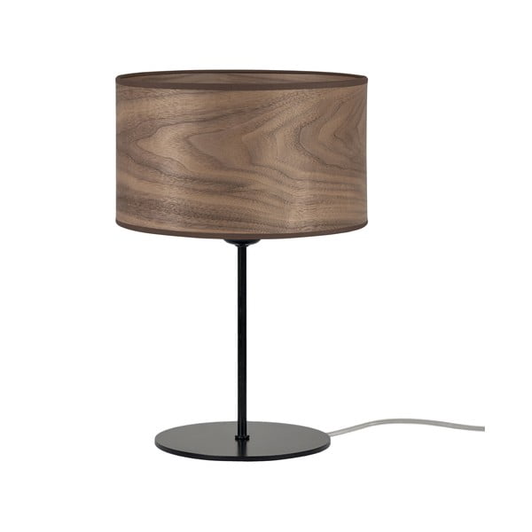 Тъмнокафява настолна лампа от естествен фурнир S, ⌀ 25 cm Tsuri - Sotto Luce