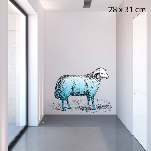 Samolepka Blue Sheep, 28x31 cm