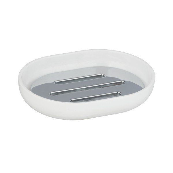 Бяла сапунерка с хромирани детайли Posa - Wenko-image-2