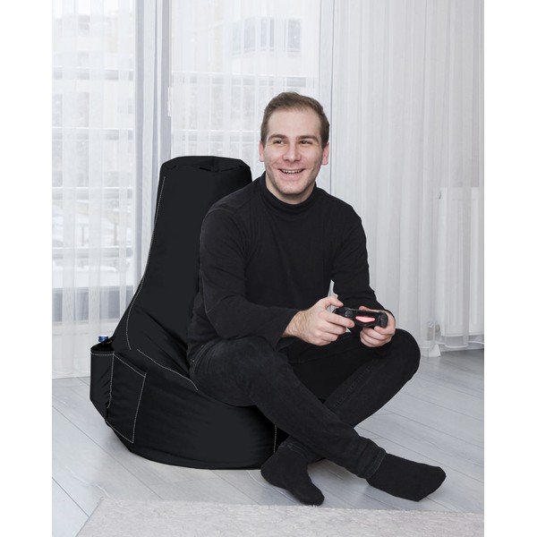 Чернен пуф EVA Sport - Floriane Garden-image-2