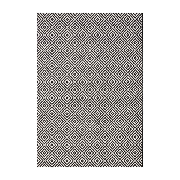 Черно-бял килим на открито , 140 x 200 cm Karo - NORTHRUGS