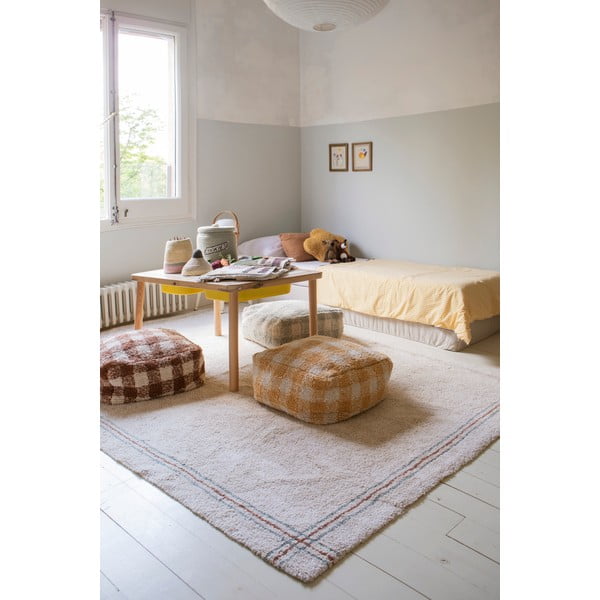 Детски пуф в цвят жълта охра Vichy Honey – Lorena Canals-image-1