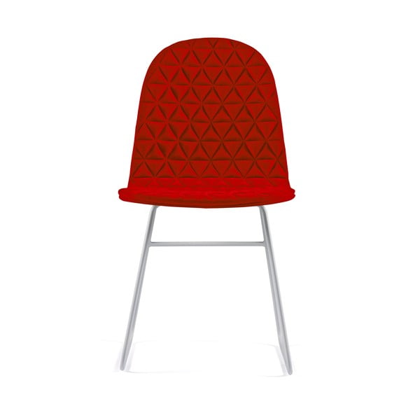 Červená židle s kovovými nohami Iker Mannequin V Triangle