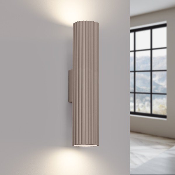 Кафяво-сива метална стенна лампа Gleam – Sollux-image-1