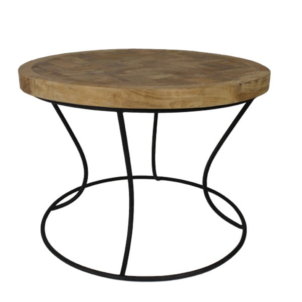 Odkládací stolek s deskou z teakového dřeva HSM collection Mosa, ⌀  60 cm