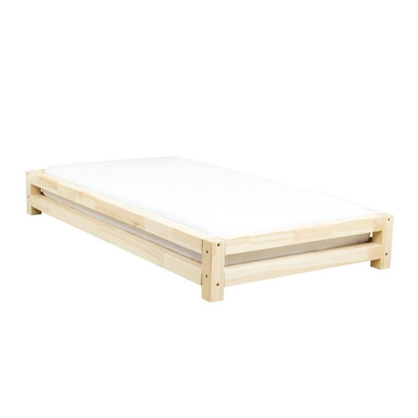 Единично легло от смърчова дървесина JAPA Natural, 120 x 190 cm - Benlemi