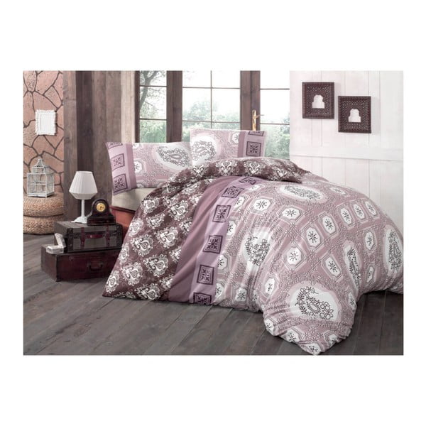 Розово спално бельо и чаршаф за двойно легло Ilgim, 200 x 220 cm - Mijolnir