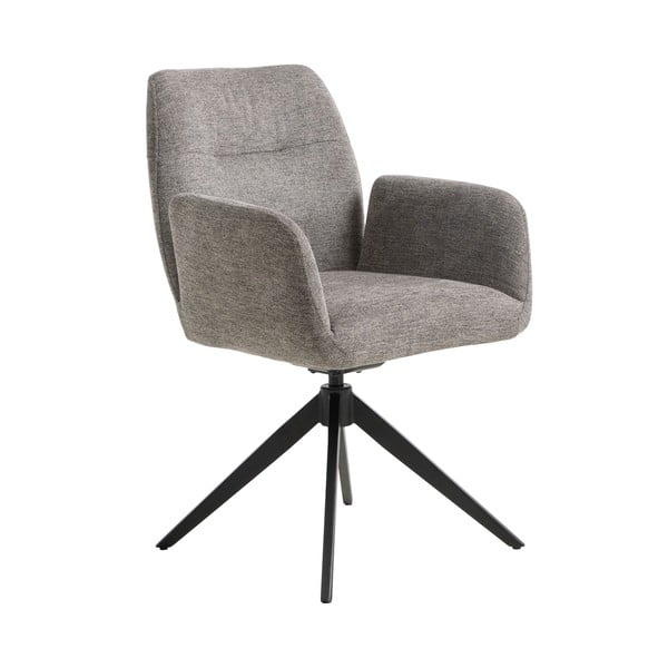 Сив тапициран трапезен стол с подлакътници Roxana – Unique Furniture