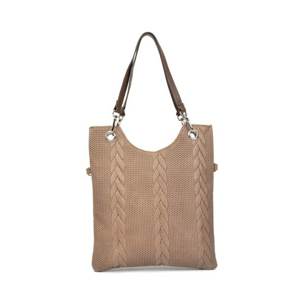 Бежова кожена чанта Mangotti Casmina - Mangotti Bags-image-1