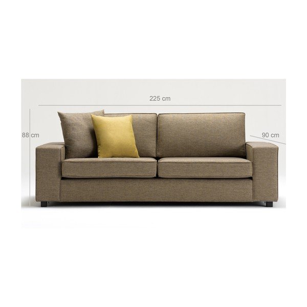 Кафяв триместен диван Doty - Balcab Home-image-1