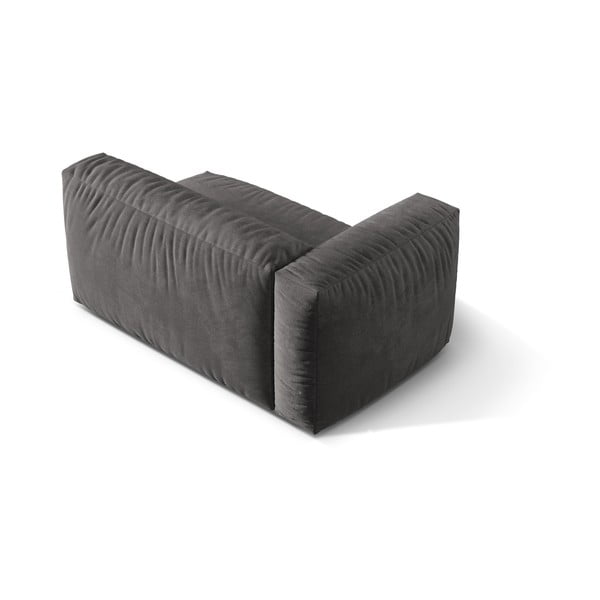 Сив кадифен модул за диван (ляв ъгъл) Martina – Micadoni -image-2