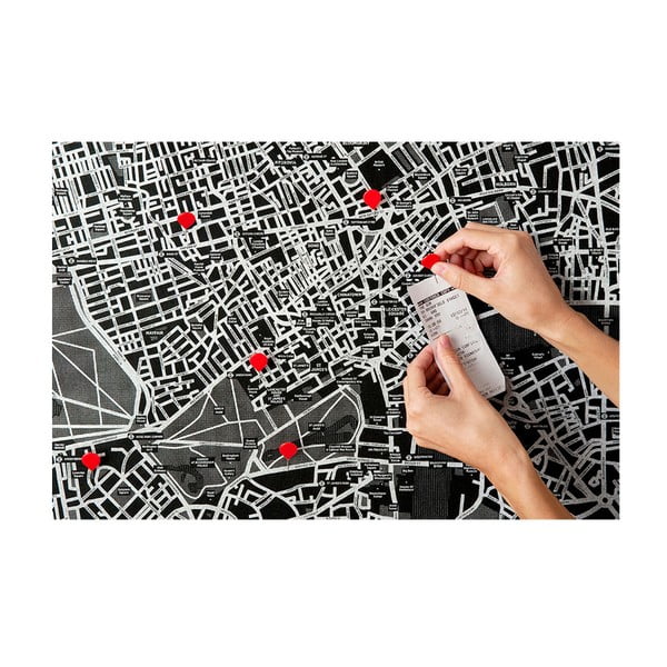 Черна стенна карта на Европа Pin World, 100 x 80 cm Pin Europe - Palomar-image-3