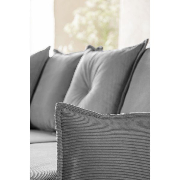 Сив велурен разтегателен диван (ляв ъгъл) Lazy Lukka - Miuform-image-3