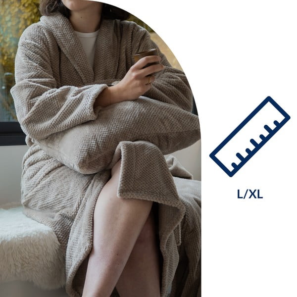 Кафяво-сива хавлия от микроплюш размер L/XL Pippa – Tiseco Home Studio-image-4