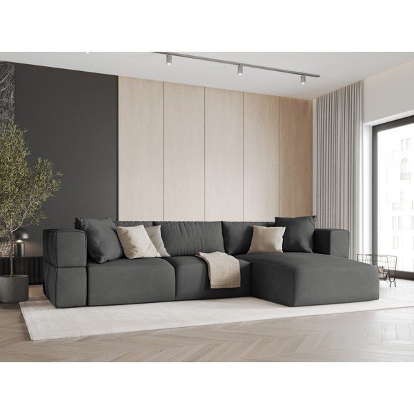 Тъмносив ъглов диван, десен ъгъл Esther – Milo Casa-image-1