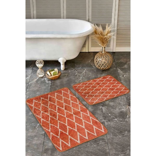 Теракотени кадифени килими за баня в комплект от 2 бр. 60x100 cm – Mila Home-image-4