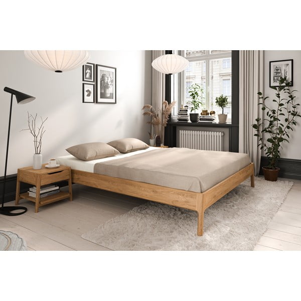 Двойно легло 180x200 cm от масивен дъб в естествен цвят Twig – The Beds-image-1