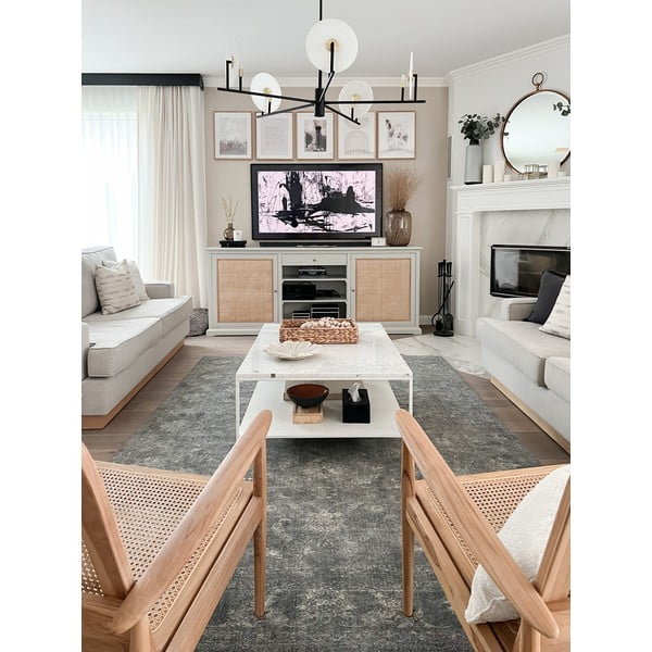 Сив вълнен килим 200x300 cm Calisia Vintage Flora – Agnella-image-4