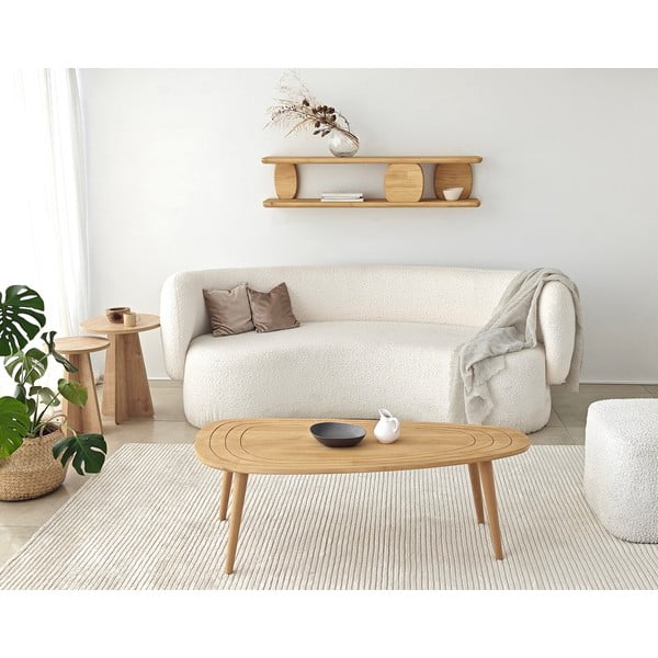 Подов рафт от дъбова дървесина в естествен цвят 120 cm Modena - Kalune Design-image-4