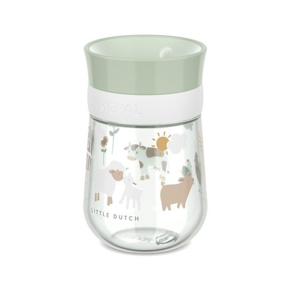 Светлозелена пластмасова детска чаша 300 ml Little Farm – Mepal