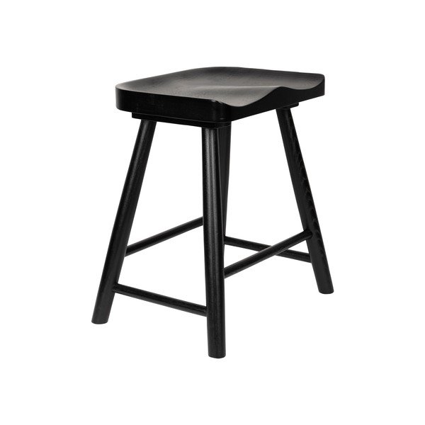 Черен стол от масивен дъб Vander – White Label-image-2