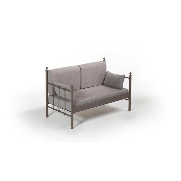Сив двуместен диван за открито с кафява структура Lalas DK, 76 x 149 cm - Unknown