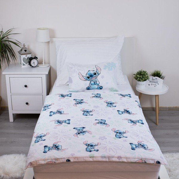 Бяло памучно детско спално бельо 100x135 cm Lilo and Stitch "Ohana White" – Jerry Fabrics-image-2