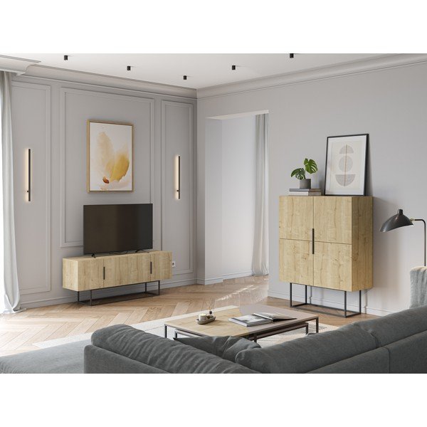 Шкаф в дъбов декор в естествен цвят 100x130 cm Titan - Marckeric-image-1