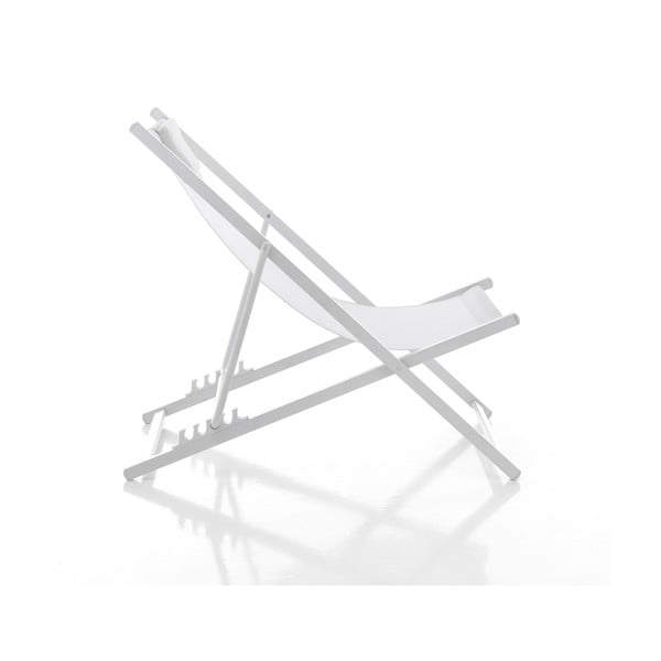 Бял метален сгъваем градински шезлонг Milos - Tomasucci-image-1