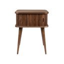 Кафяво нощно шкафче от декор от орех Barbier – Zuiver