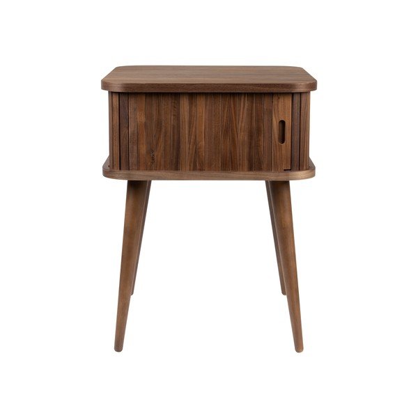 Кафяво нощно шкафче от декор от орех Barbier – Zuiver
