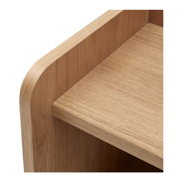 Нощно шкафче от дъбова дървесина с рафтове в естествен цвят Wrap - Bonami Selection-image-4