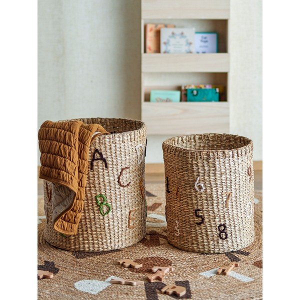 Детски кошници за играчки в комплект от 2 броя от морска трева в естествен цвят ø 35x38 cm Dinne – Bloomingville Mini-image-3