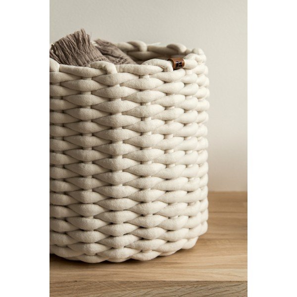 Текстилна кошница ø 25x25 cm Peach Skin Round M – Bigso-image-3