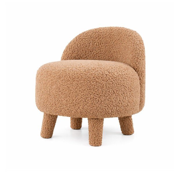 Кафяв детски фотьойл от плат букле Moouv – Artie