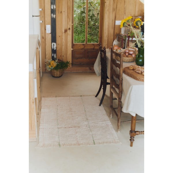 Кремав ръчно изработен памучен килим подходящ за пране 90x130 cm Color Lines – Lorena Canals-image-4