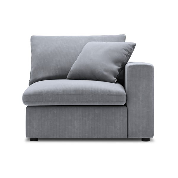 Сива ъглова част на модулен диван от велур Galaxy, десен ъгъл - Windsor & Co Sofas