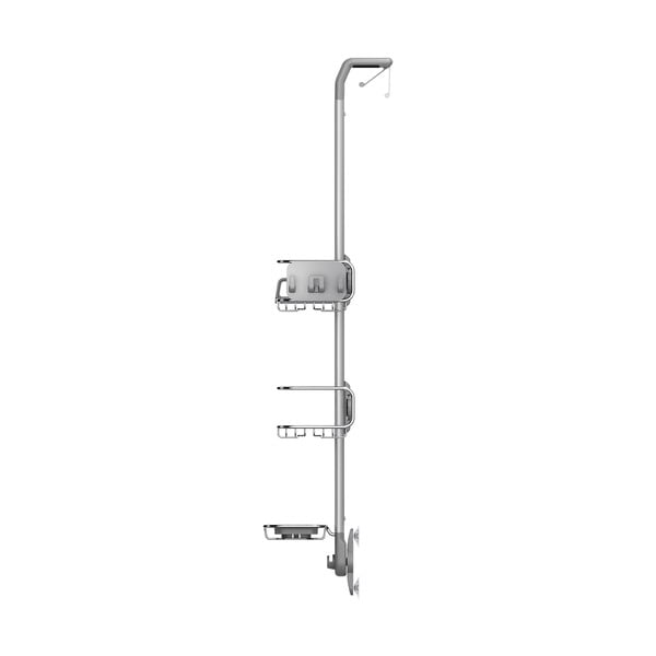 Сив самоносещ се метален рафт за баня - simplehuman-image-4